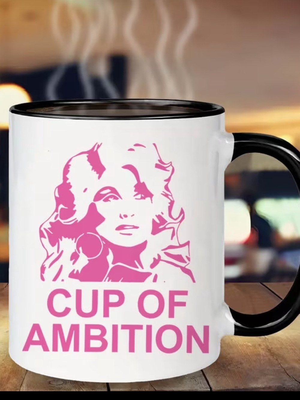 Cup of Ambition Pink Graphic Mug nwt
